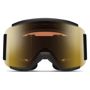 Smith Squad XL Snow Goggles – Black / Photochromic Gold Mirror – front view