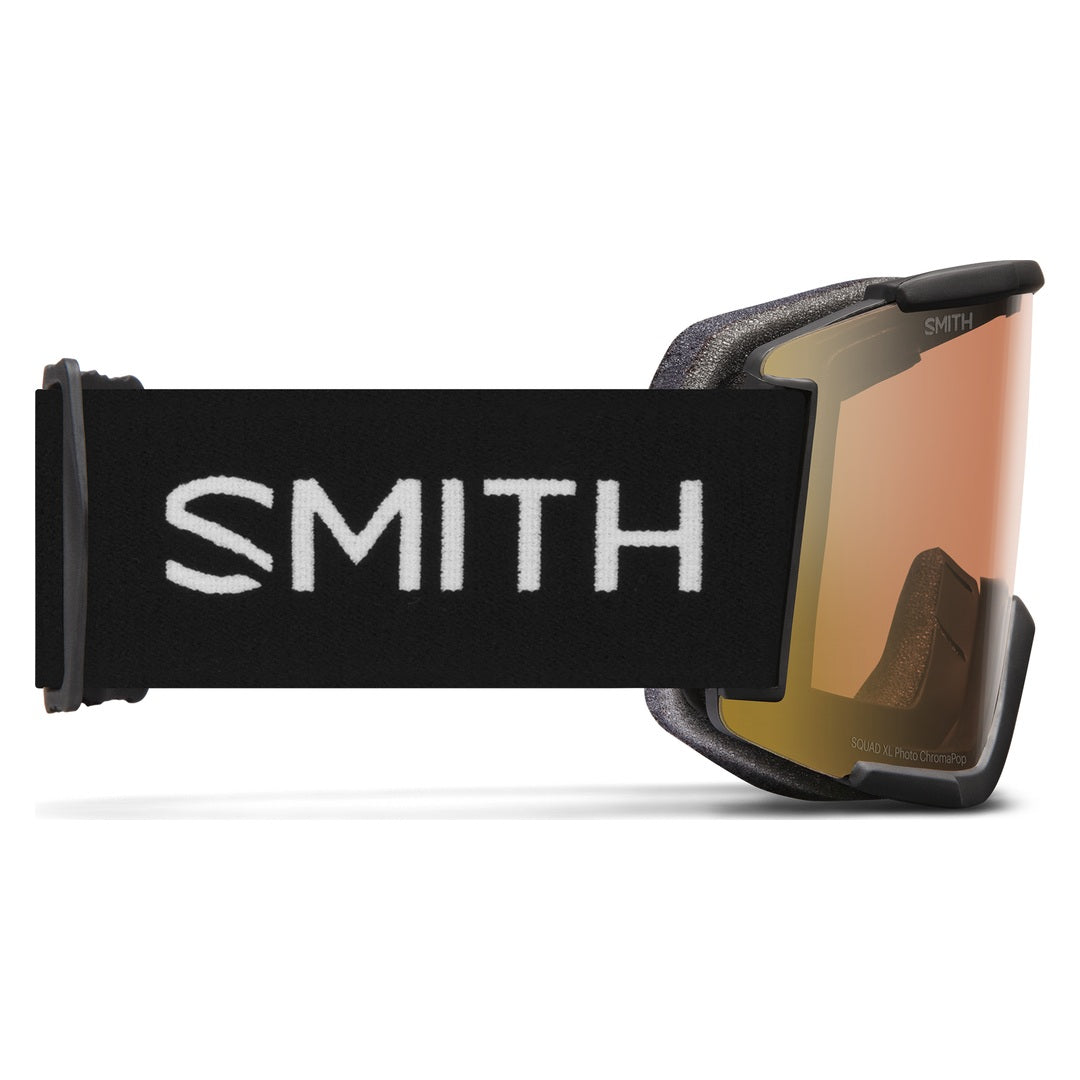 Smith Squad XL Snow Goggles – Black / Photochromic Gold Mirror – side view
