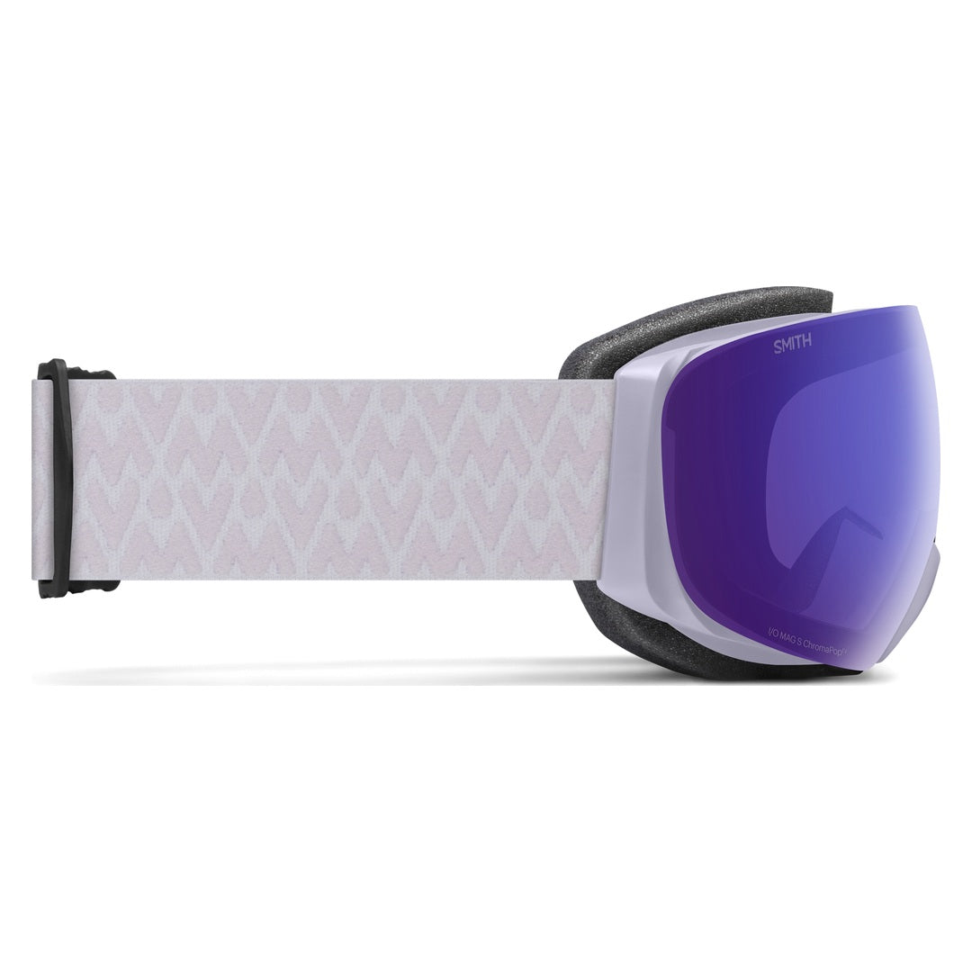 Smith I/O MAG S Snow Goggles – Lunar Fog Spires / Everyday Violet Mirror – side view