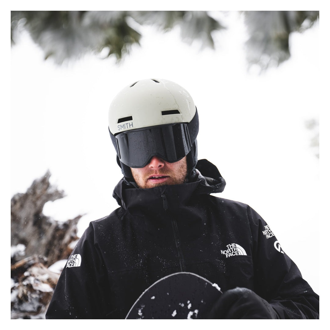 Smith Squad MAG Snow Goggles – Blackout / Sun Black – on-snow view