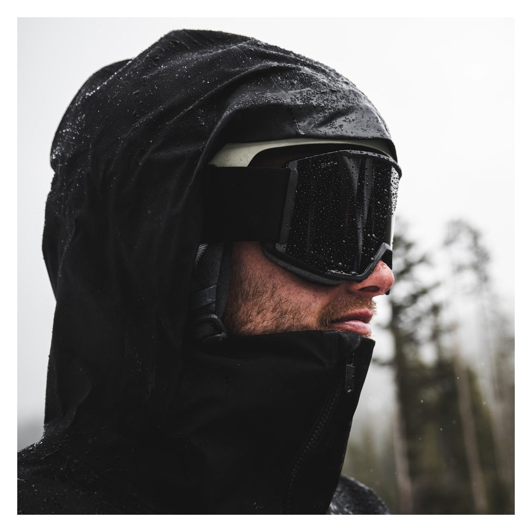 Smith Squad MAG Snow Goggles – Blackout / Sun Black – on-snow view