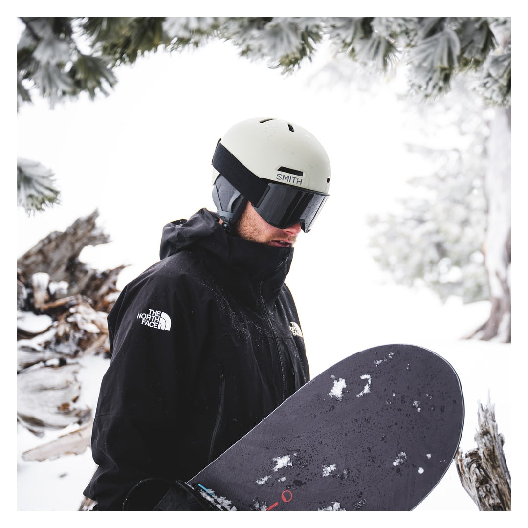Smith Squad MAG Snow Goggles – Blackout / Sun Black – on-snow view
