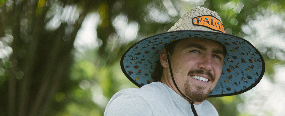 2027 Radar Paddler's Sun Hat - Tan Straw / Collage Nylon