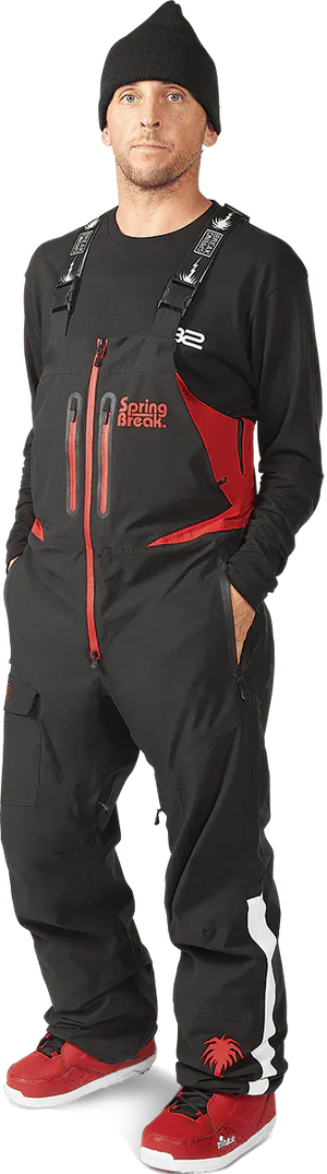 ThirtyTwo Spring Break x Powder Bib – Red/Black THIRTYTWO