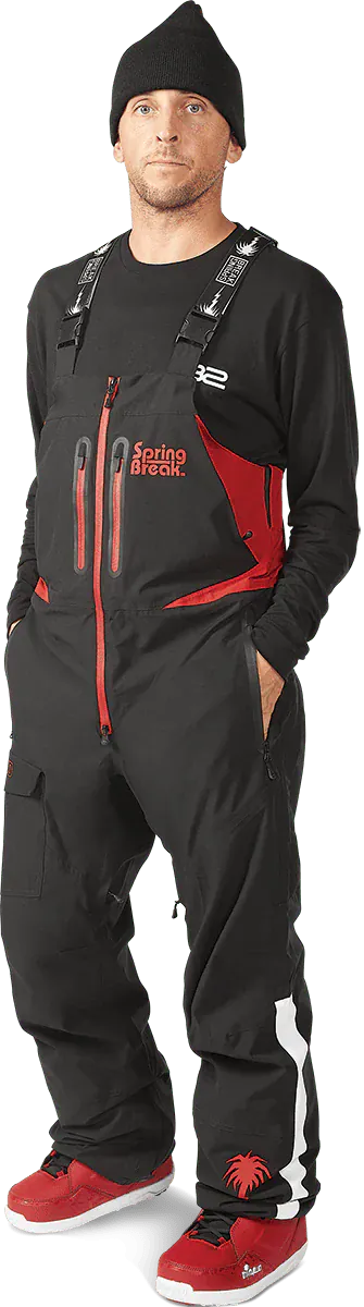 ThirtyTwo Spring Break x Powder Bib – Red/Black THIRTYTWO