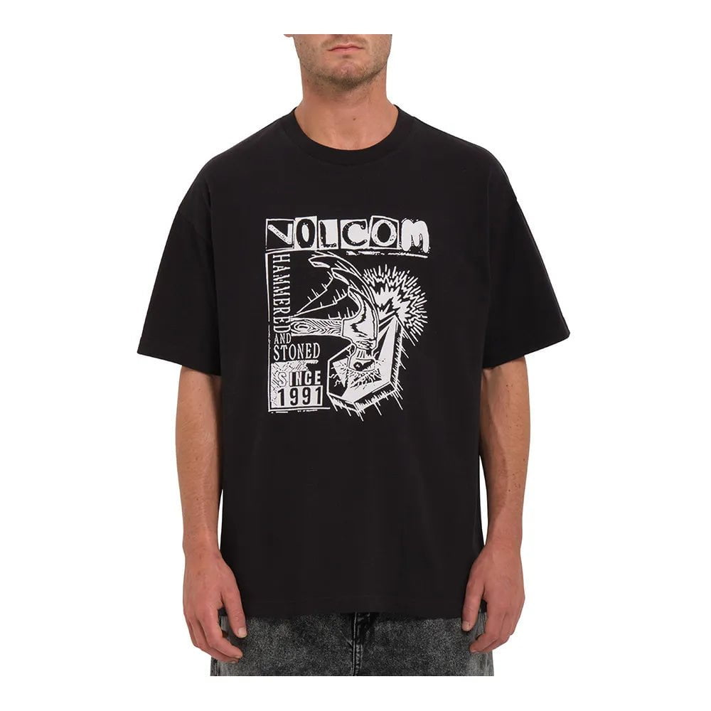 Volcom Hammered LSE Short Sleeve T-Shirt (Black) S2AS
