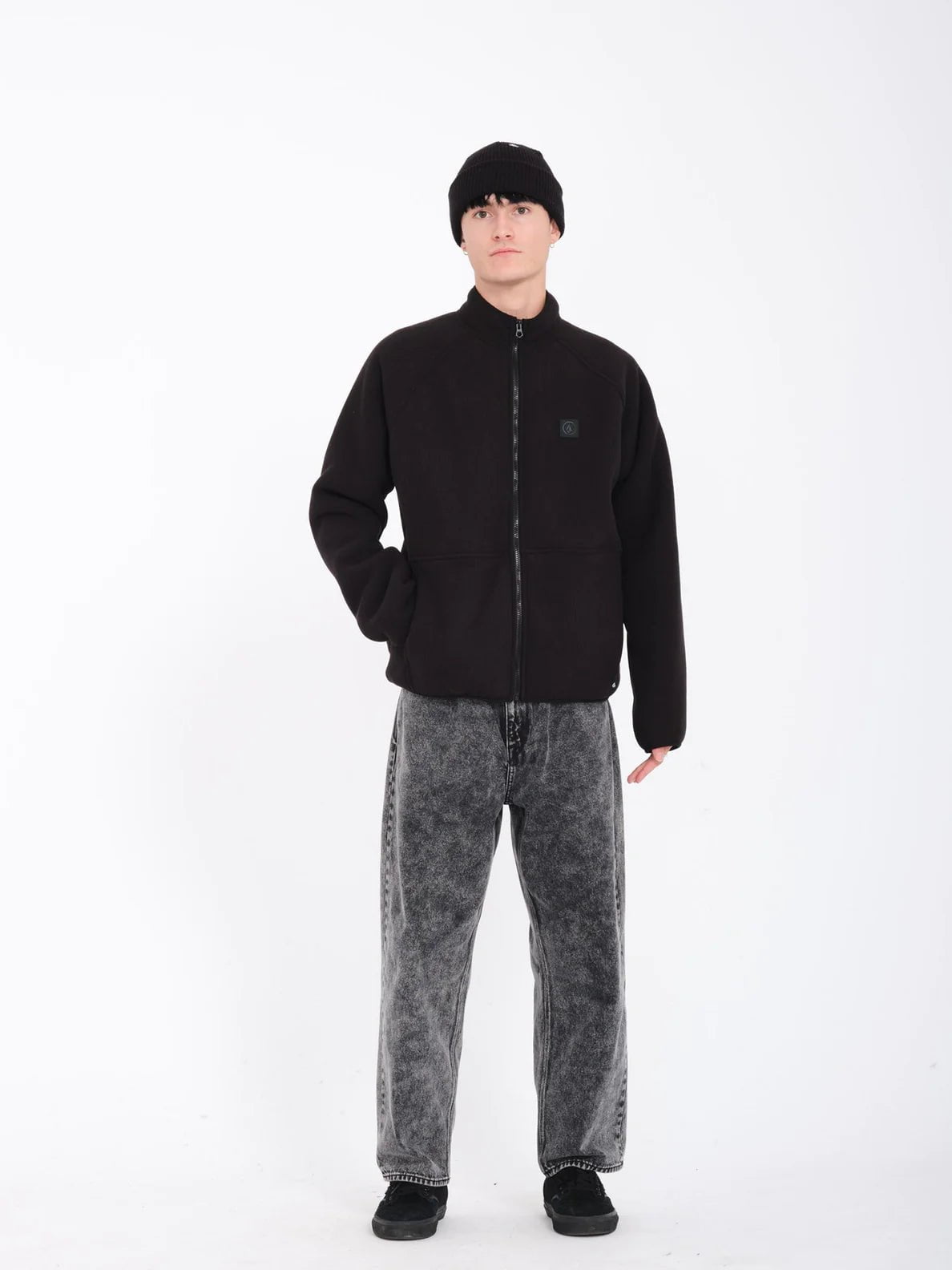 Volcom Runtime Grid Zip Sherpa fleece (Black) S2AS