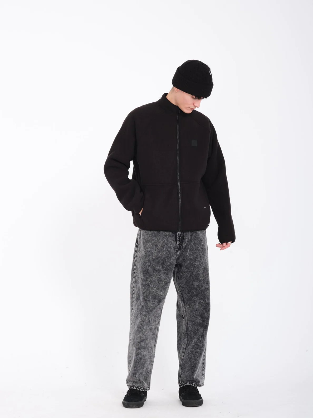 Volcom Runtime Grid Zip Sherpa fleece (Black) S2AS