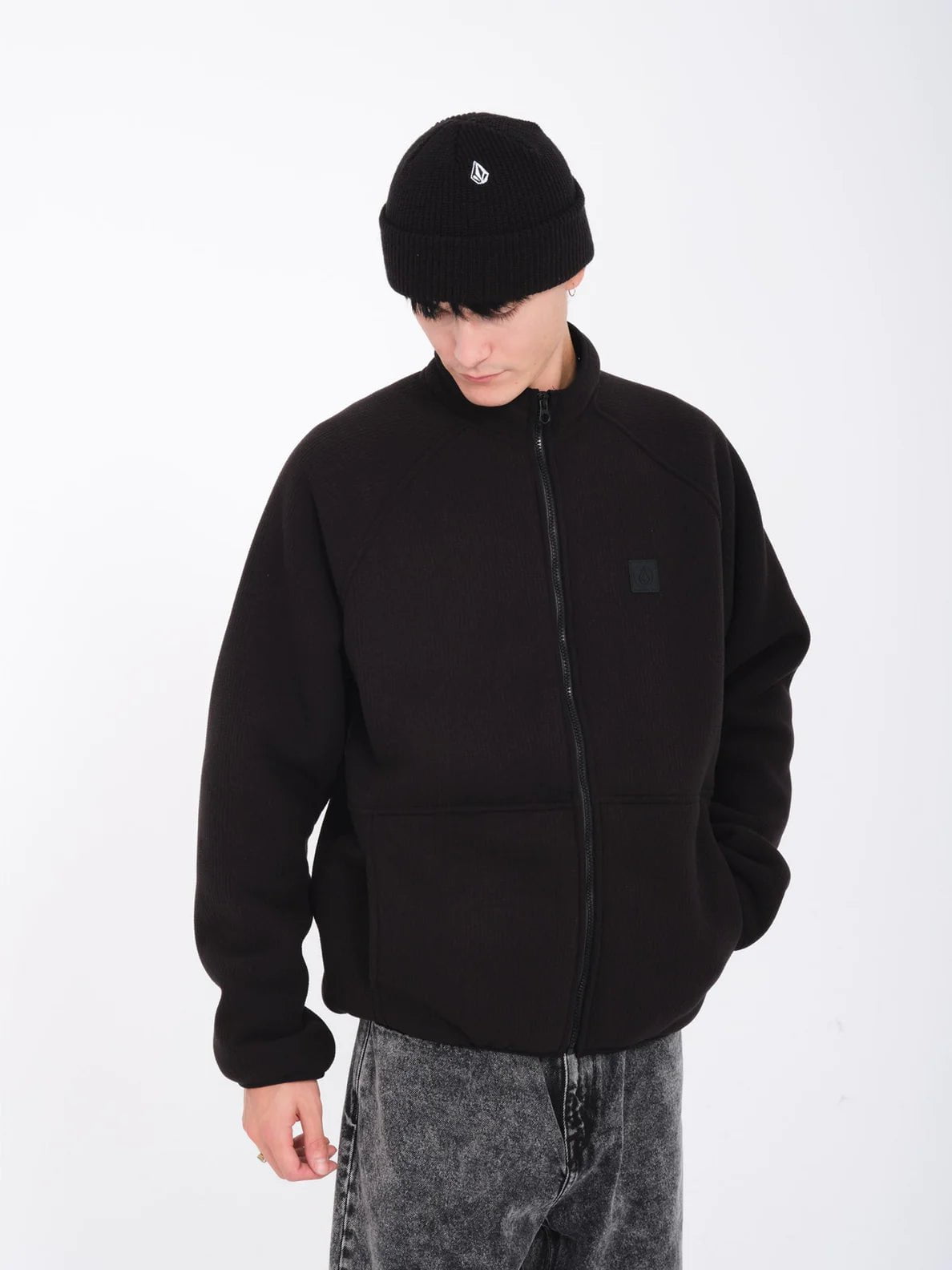 Volcom Runtime Grid Zip Sherpa fleece (Black) S2AS